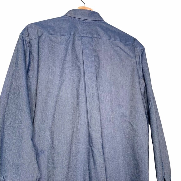 LL Bean Button Down Shirt Mens 15.5 / 34 Wrinkle Resistant Traditional Fit Blue - Picture 5 of 12